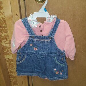 Genuine Kids Jumper Set - Jean and One Piece Pink - 6 Months size